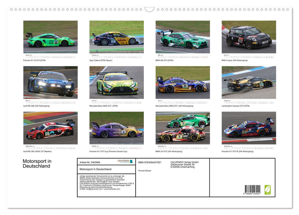 Motorsport in Deutschland (CALVENDO Wandkalender 2027)
