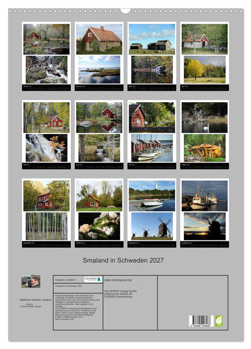 Smaland in Schweden 2027 (CALVENDO Wandkalender 2027)