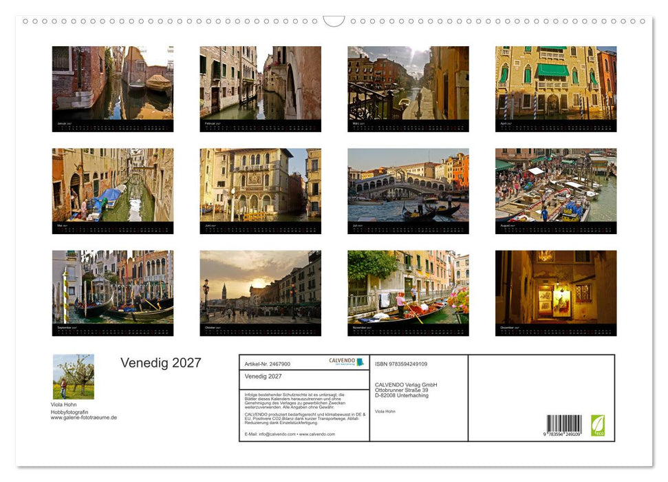 Venedig 2027 (CALVENDO Wandkalender 2027)