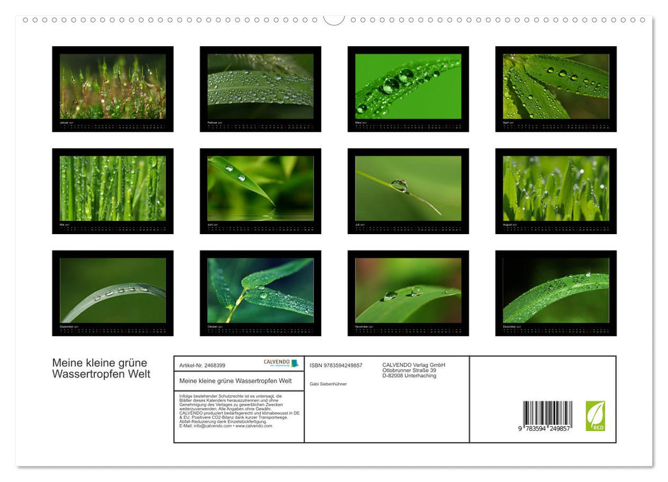 Meine kleine grüne Wassertropfen Welt (CALVENDO Premium Wandkalender 2027)