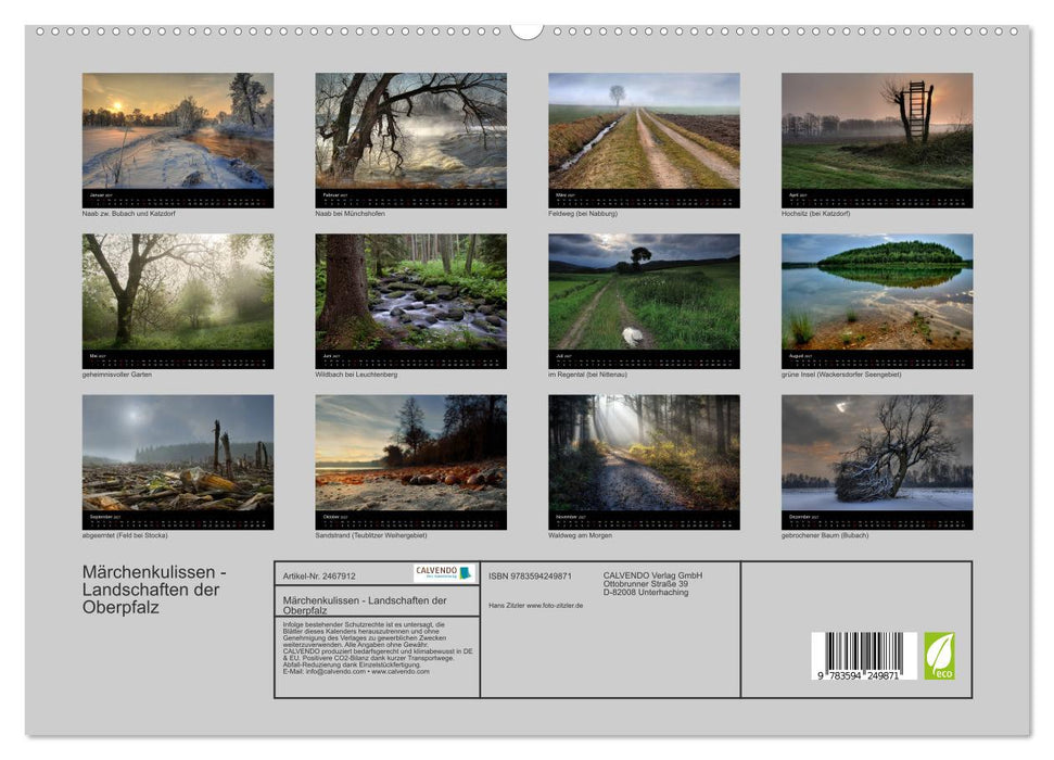 Märchenkulissen - Landschaften der Oberpfalz (CALVENDO Premium Wandkalender 2027)