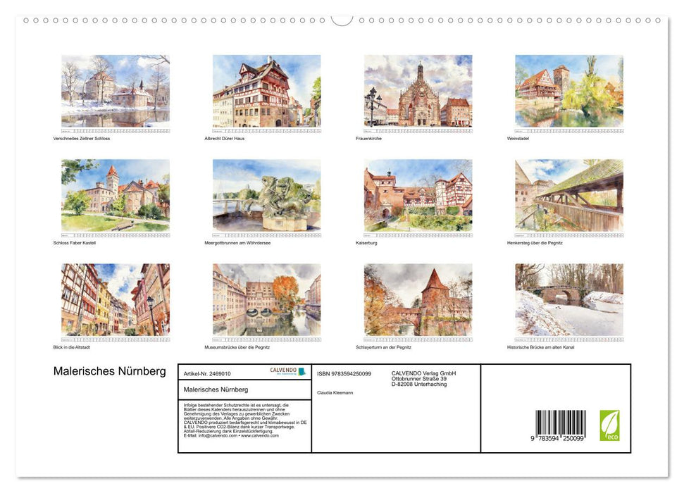 Malerisches Nürnberg (CALVENDO Premium Wandkalender 2027)