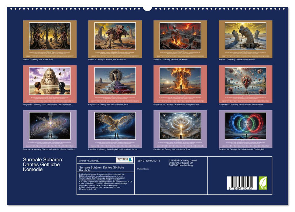 Surreale Sphären: Dantes Göttliche Komödie (CALVENDO Premium Wandkalender 2027)