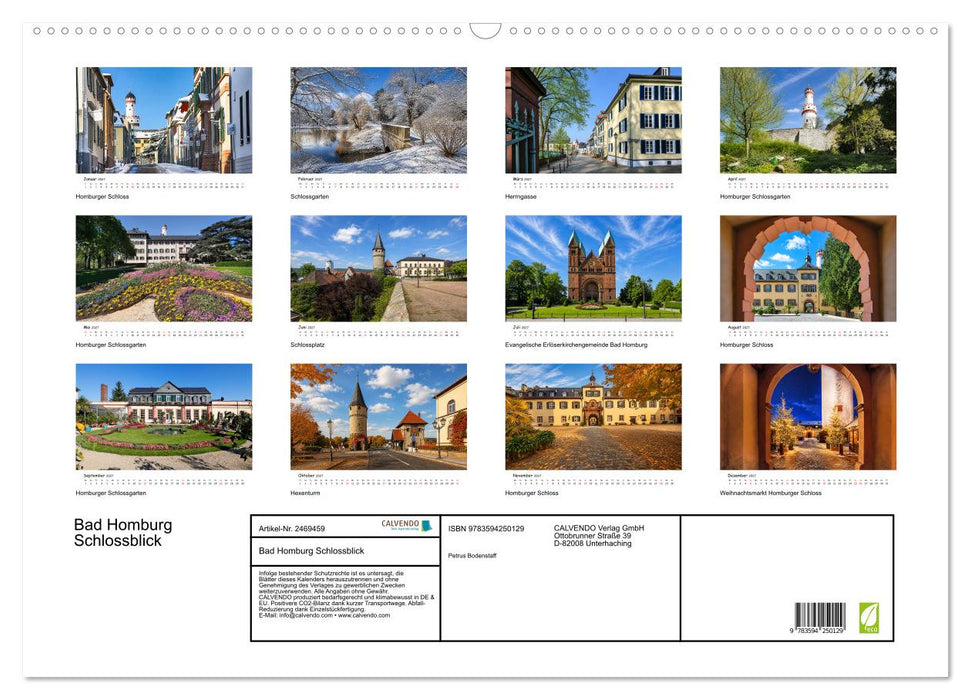Bad Homburg Schlossblick (CALVENDO Wandkalender 2027)