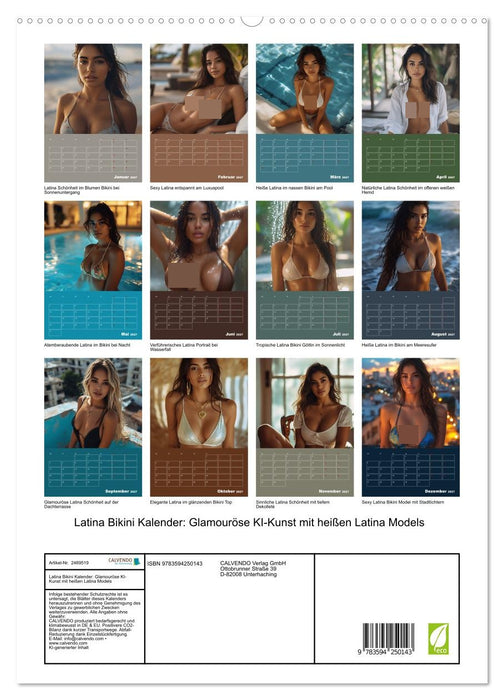 Latina Bikini Kalender: Glamouröse KI-Kunst mit heißen Latina Models (CALVENDO Premium Wandkalender 2027)