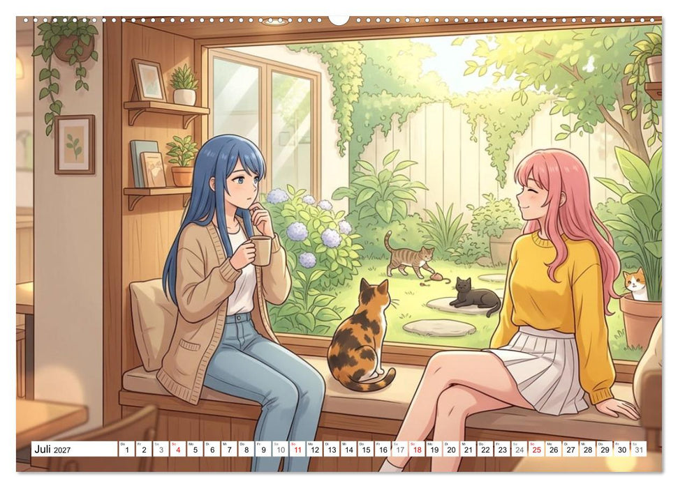 Augenblicke in einem Katzencafé (CALVENDO Premium Wandkalender 2027)