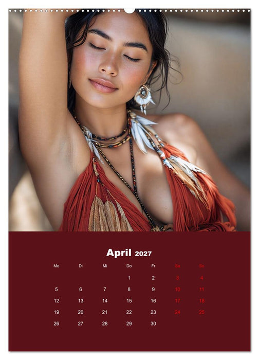 Indianische Schönheiten Kalender: Sinnliche Glamour Frauen in KI Kunst (CALVENDO Premium Wandkalender 2027)