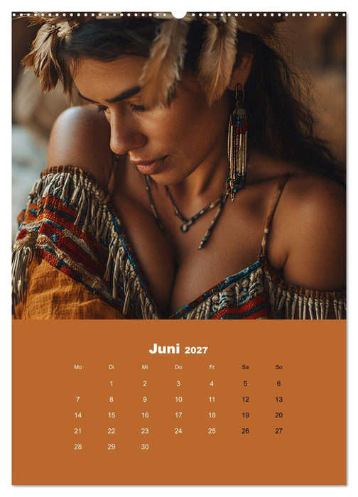 Indianische Schönheiten Kalender: Sinnliche Glamour Frauen in KI Kunst (CALVENDO Premium Wandkalender 2027)