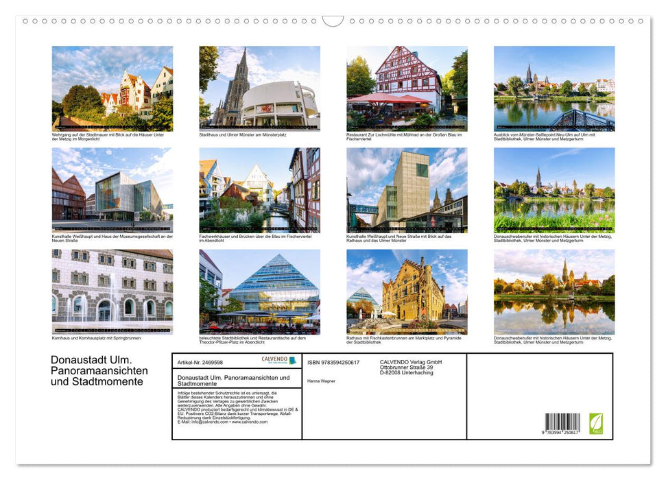 Donaustadt Ulm. Panoramaansichten und Stadtmomente (CALVENDO Wandkalender 2027)