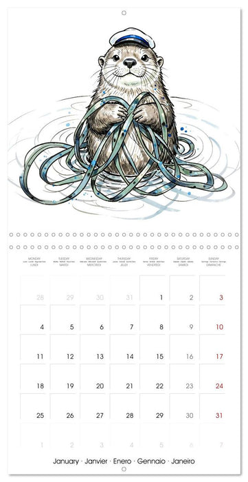 Coastal Ink Creatures - Expressive Marine Ink Art (CALVENDO Monthly Calendar 2027)