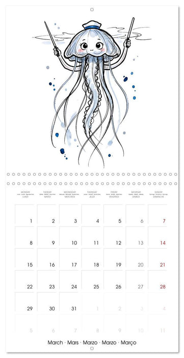 Coastal Ink Creatures - Expressive Marine Ink Art (CALVENDO Monthly Calendar 2027)