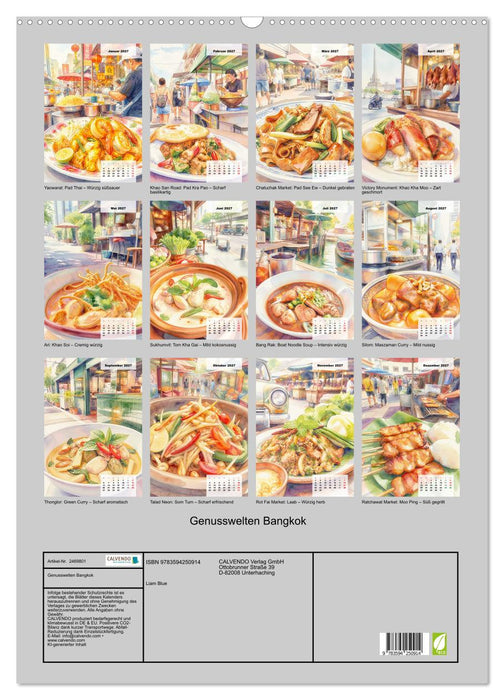 Genusswelten Bangkok (CALVENDO Wandkalender 2027)