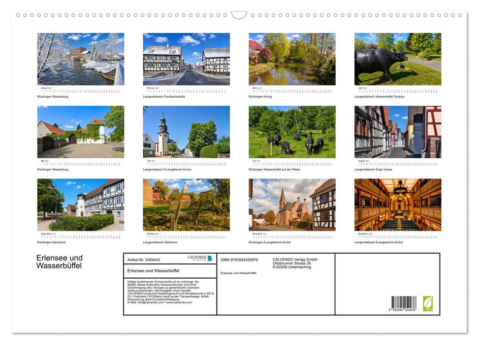 Erlensee und Wasserbüffel (CALVENDO Wandkalender 2027)