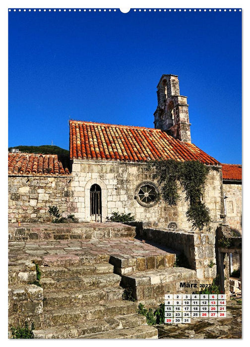 Kirchen rund um die Bucht von Kotor und in Budva (CALVENDO Premium Wandkalender 2027)