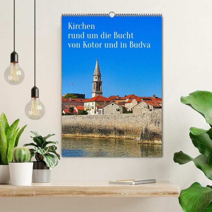 Kirchen rund um die Bucht von Kotor und in Budva (CALVENDO Wandkalender 2027)