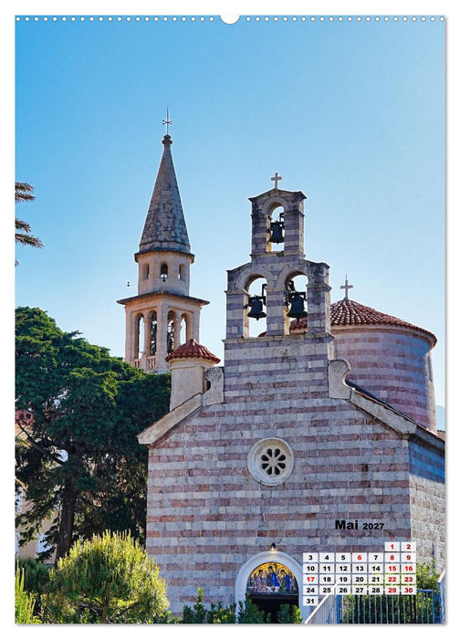 Kirchen rund um die Bucht von Kotor und in Budva (CALVENDO Wandkalender 2027)
