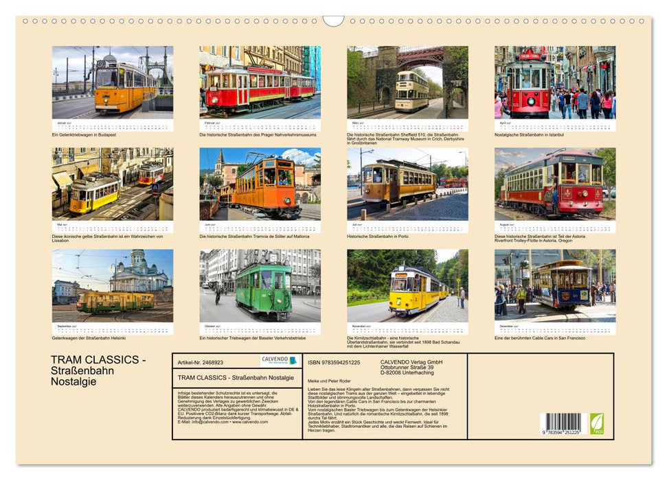 TRAM CLASSICS - Straßenbahn Nostalgie (CALVENDO Wandkalender 2027)
