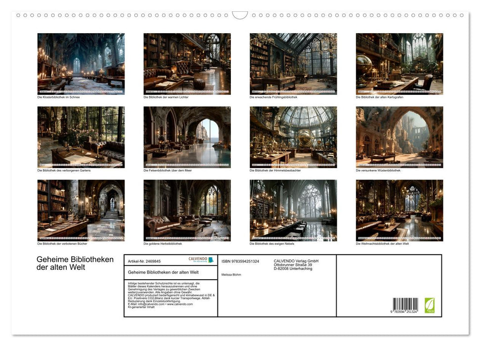 Geheime Bibliotheken der alten Welt (CALVENDO Wandkalender 2027)
