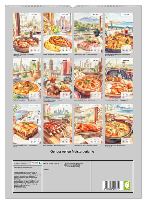 Genusswelten Meistergerichte (CALVENDO Premium Wandkalender 2027)