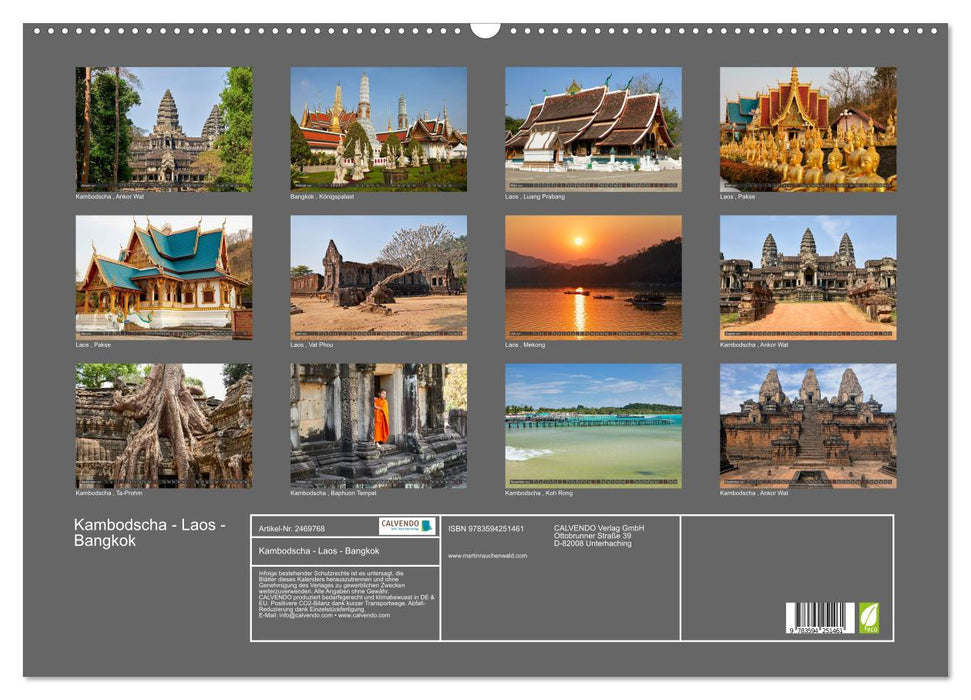 Kambodscha - Laos - Bangkok (CALVENDO Wandkalender 2027)