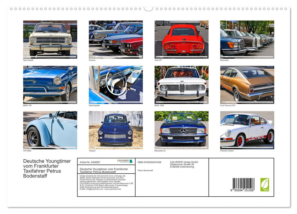Deutsche Youngtimer vom Frankfurter Taxifahrer Petrus Bodenstaff (CALVENDO Premium Wandkalender 2027)