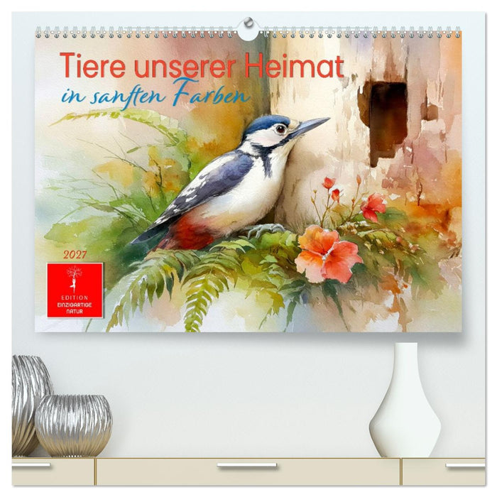 Tiere unserer Heimat in sanften Farben (CALVENDO Premium Wandkalender 2027)