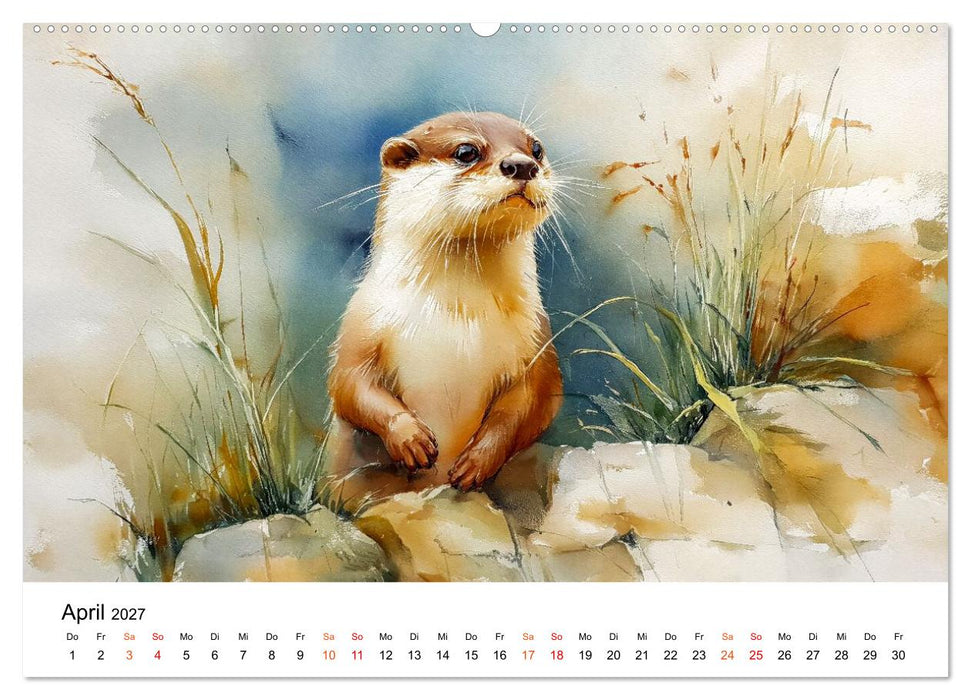 Tiere unserer Heimat in sanften Farben (CALVENDO Premium Wandkalender 2027)