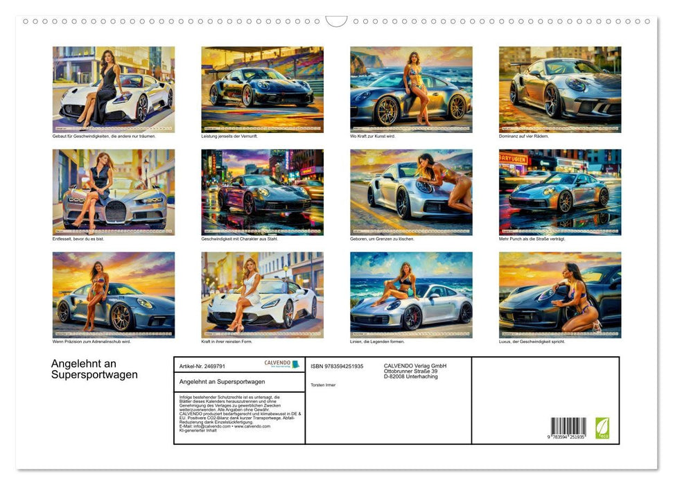 Angelehnt an Supersportwagen (CALVENDO Wandkalender 2027)