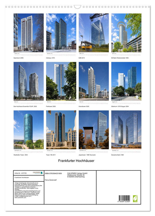 Frankfurter Hochhäuser (CALVENDO Wandkalender 2027)
