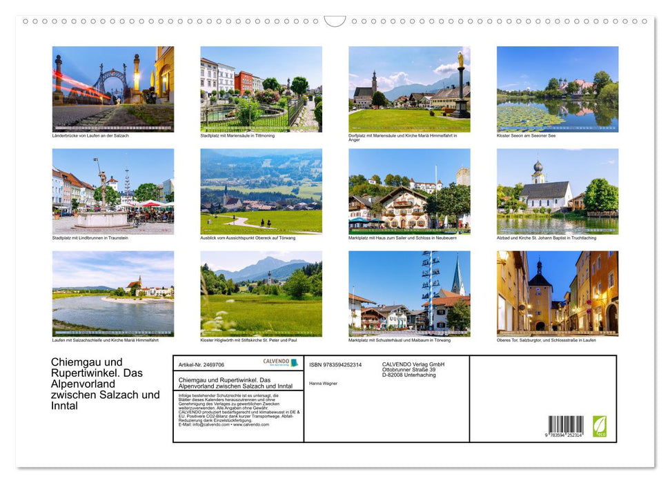 Chiemgau und Rupertiwinkel. Das Alpenvorland zwischen Salzach und Inntal (CALVENDO Wandkalender 2027)