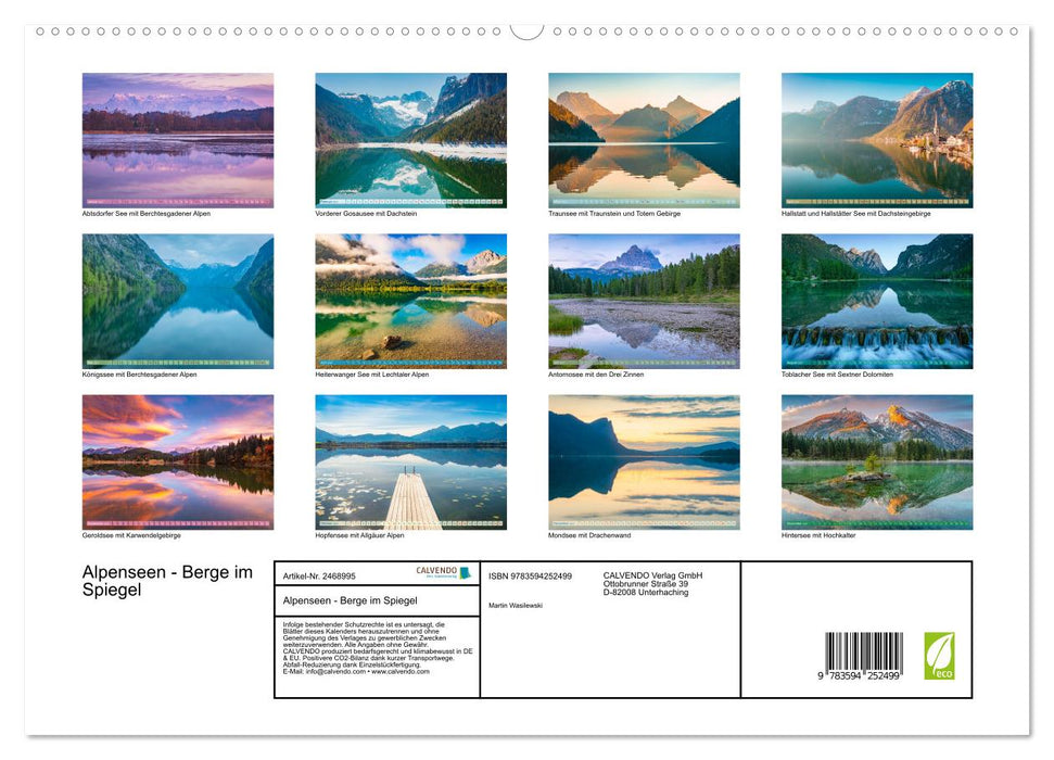Alpenseen - Berge im Spiegel (CALVENDO Premium Wandkalender 2027)