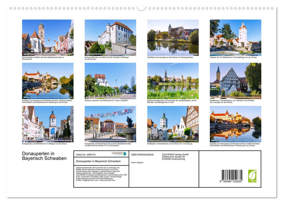 Donauperlen in Bayerisch Schwaben (CALVENDO Premium Wandkalender 2027)