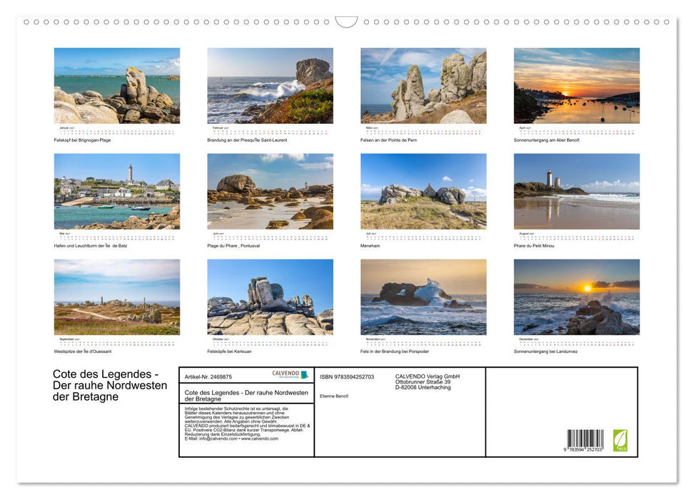 Cote des Legendes - Der rauhe Nordwesten der Bretagne (CALVENDO Wandkalender 2027)