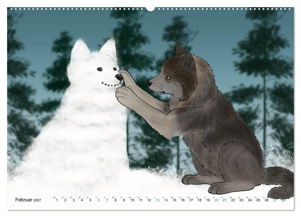 Mit Wolfswelpen durch das Jahr (CALVENDO Premium Wandkalender 2027)