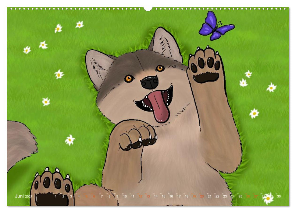 Mit Wolfswelpen durch das Jahr (CALVENDO Premium Wandkalender 2027)