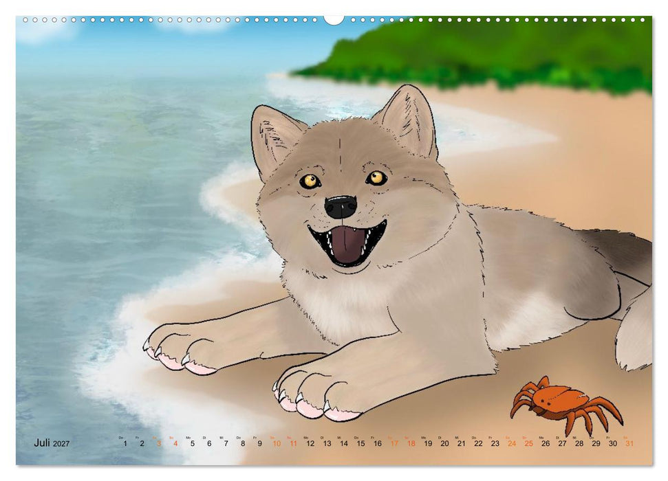 Mit Wolfswelpen durch das Jahr (CALVENDO Premium Wandkalender 2027)