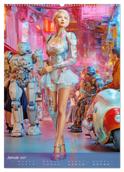 Cyberpunk Grazien - Eleganz und Technologie (CALVENDO Premium Wandkalender 2027)