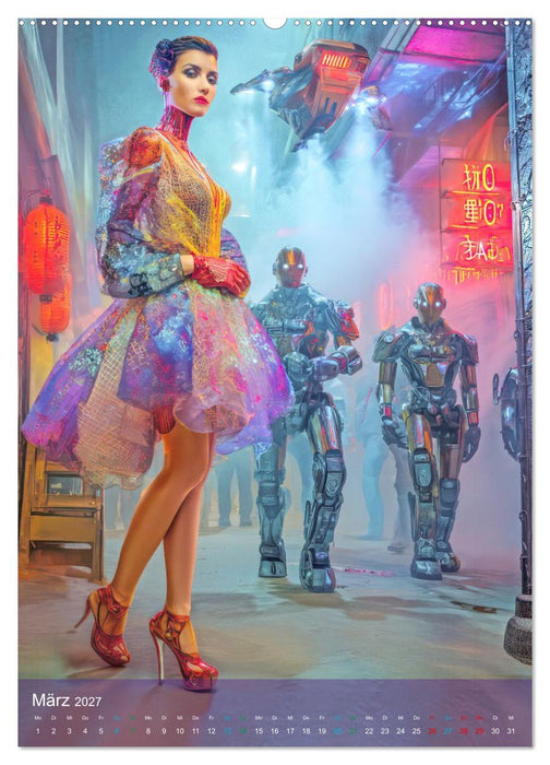 Cyberpunk Grazien - Eleganz und Technologie (CALVENDO Premium Wandkalender 2027)