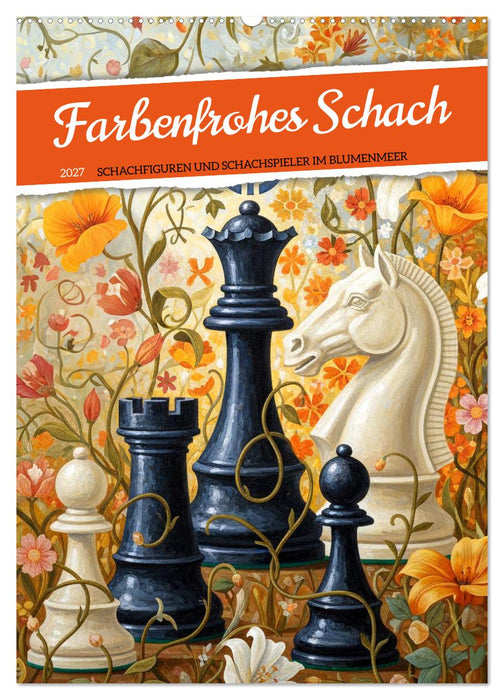 Farbenfrohes Schach (CALVENDO Wandkalender 2027)