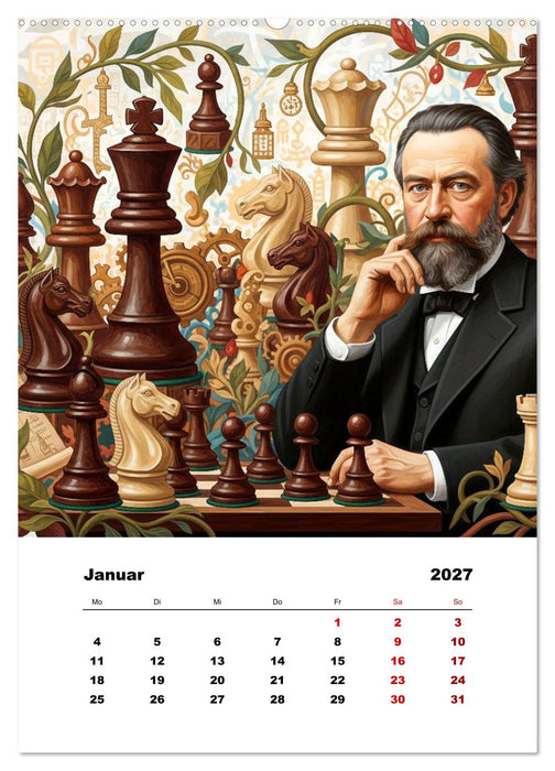 Farbenfrohes Schach (CALVENDO Wandkalender 2027)
