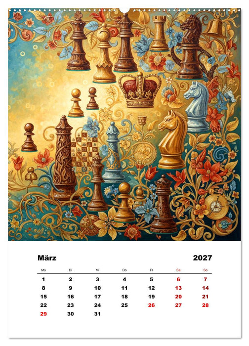 Farbenfrohes Schach (CALVENDO Wandkalender 2027)