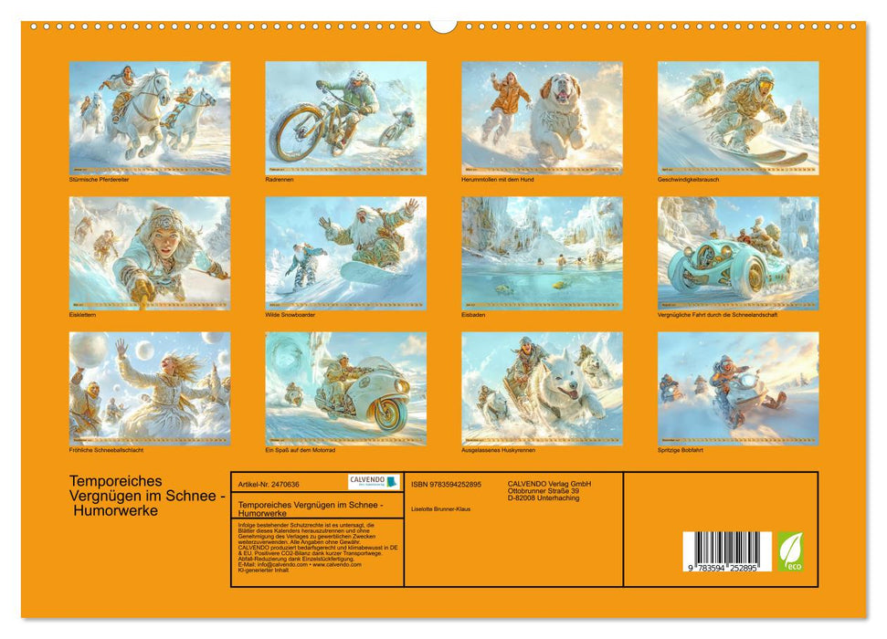 Temporeiches Vergnügen im Schnee - Humorwerke (CALVENDO Premium Wandkalender 2027)