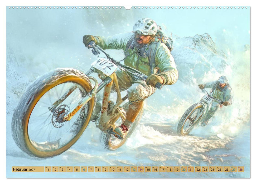 Temporeiches Vergnügen im Schnee - Humorwerke (CALVENDO Premium Wandkalender 2027)