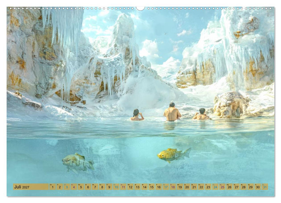Temporeiches Vergnügen im Schnee - Humorwerke (CALVENDO Premium Wandkalender 2027)