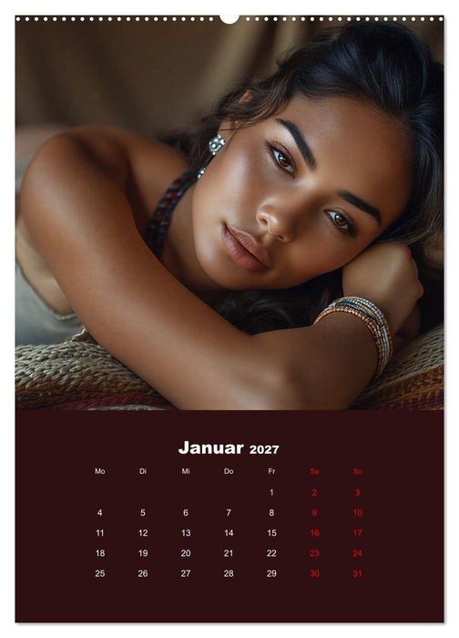 Indianische Schönheiten Kalender: Sinnliche Glamour Frauen in KI Kunst (CALVENDO Wandkalender 2027)