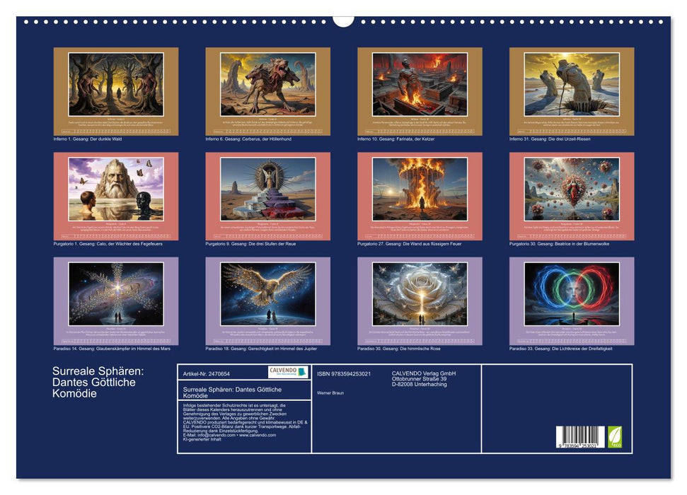 Surreale Sphären: Dantes Göttliche Komödie (CALVENDO Wandkalender 2027)