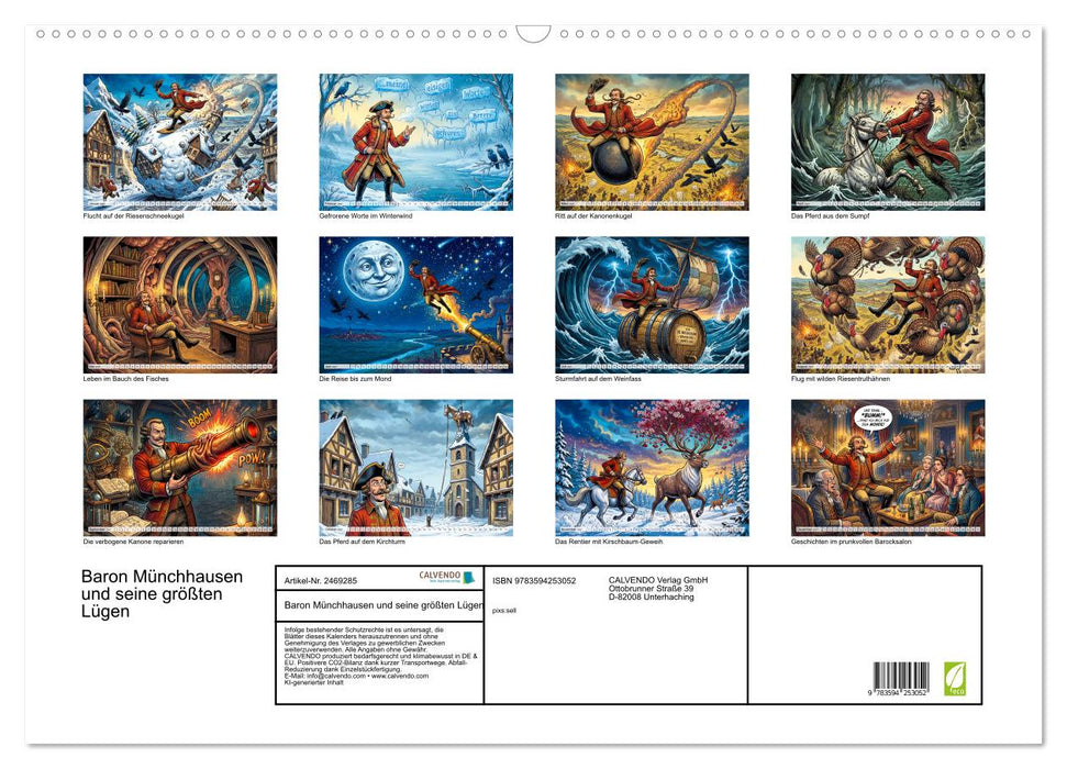 Baron Münchhausen und seine größten Lügen (CALVENDO Wandkalender 2027)