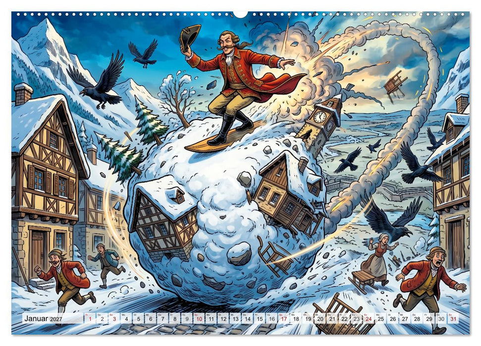Baron Münchhausen und seine größten Lügen (CALVENDO Wandkalender 2027)
