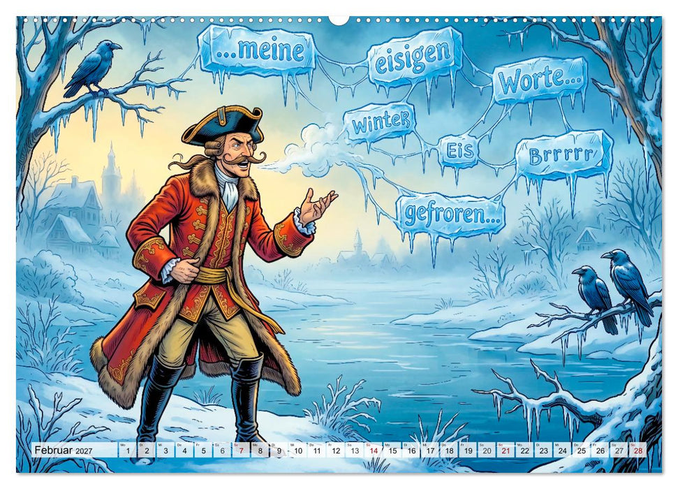Baron Münchhausen und seine größten Lügen (CALVENDO Wandkalender 2027)