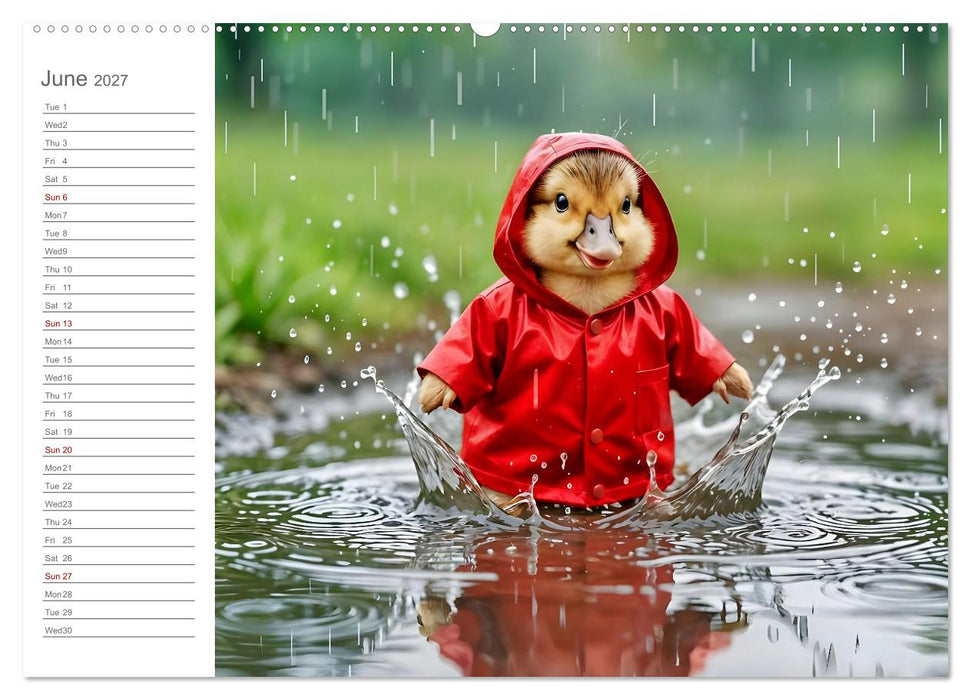 Rainy Fun with Animals - Friendship, play and cheerful rainy days (CALVENDO Premium-Calendar 2027)